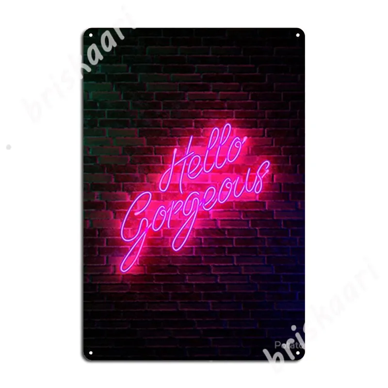 

Hello Gorgeous - Neon Sign Light - Popular Trending Metal Signs Cinema Living Room Club Bar Customize Plates Tin sign Posters