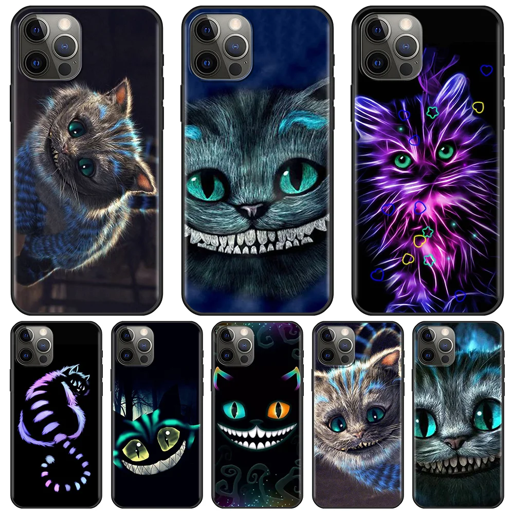 

Disney Cheshire Cat Case For Apple iPhone 12 13 Pro Max Mini SE 2020 XR Cover Silicone Fundas Coque