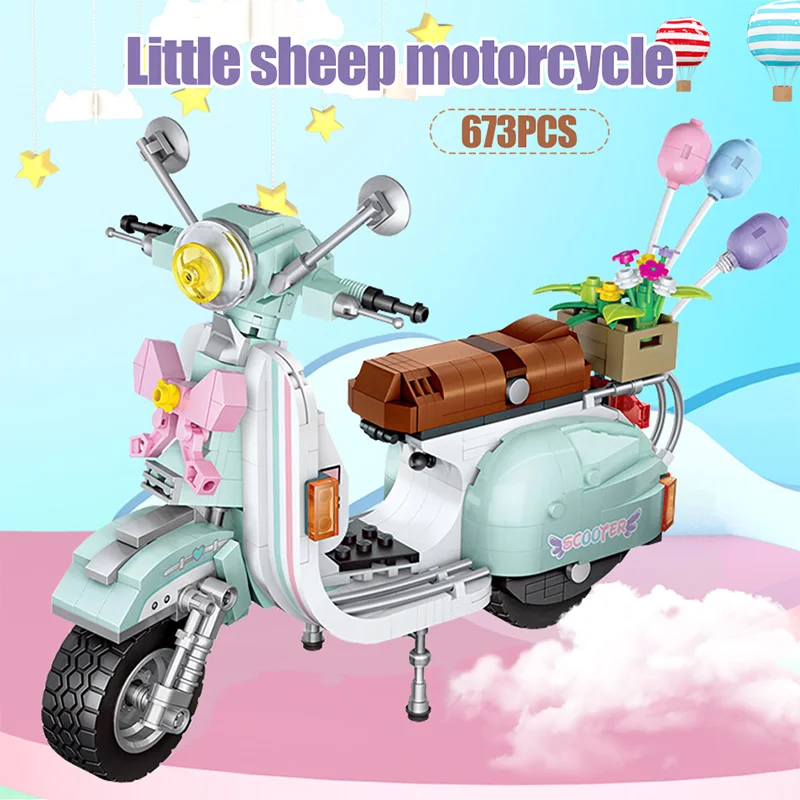 

LOZ Mini Luxury Motorcycle Sheep Vehicle Model Building Blocks DIY Bricks Educational Toys for Children Creator Girls Gifts
