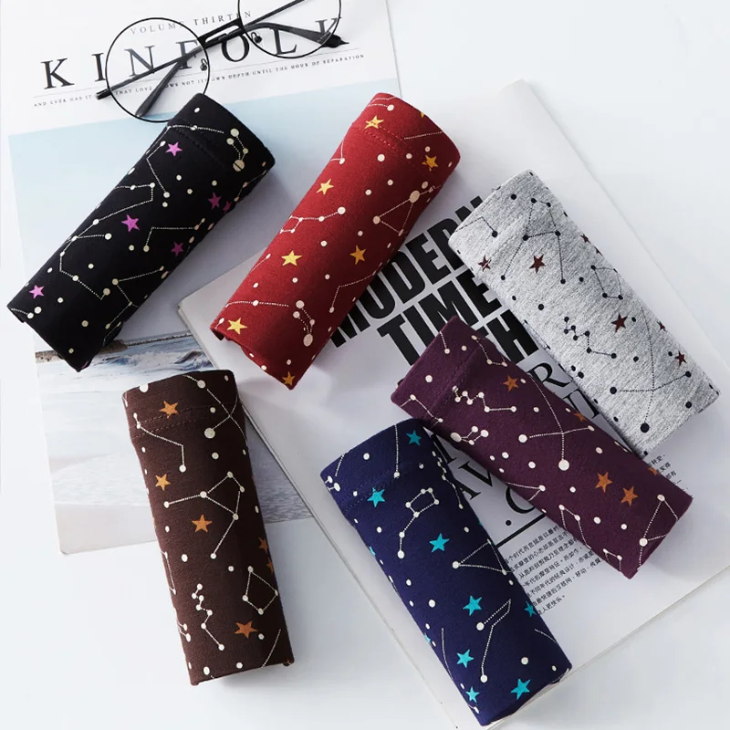 5 шт./лот нижнее белье из хлопка мужские боксеры с принтом мультфильма удобные