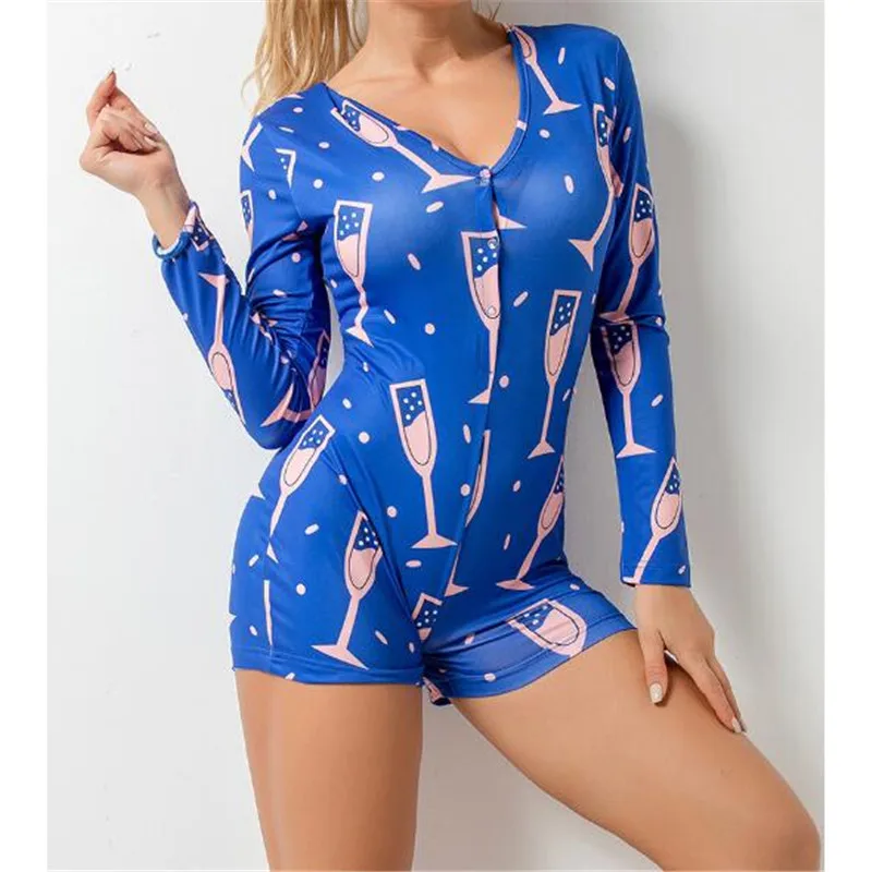 

Fashion Autumn Sexy Jumpsuit Women Deep V-neck Bodycon Printed Skinny Rompers Womens Casual Shorts Clubwear Playsuits Jumpsuits