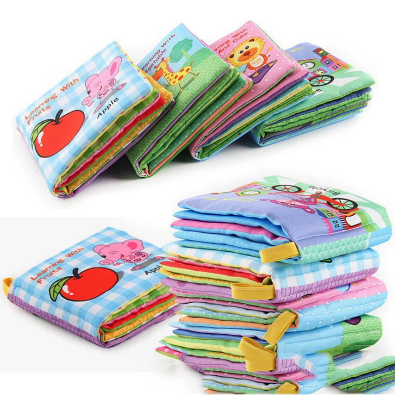 8/10 страниц детские погремушки игрушки мягкие книга из ткани о животных для