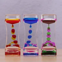 stress toy double colors oil hourglass liquid floating motion bubbles timer desk decors descending sensory bubbles kids toys