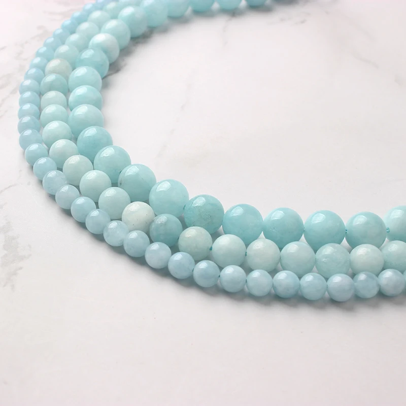 Ланьли 6/8/10/12 мм skyblue/модный поддельные аквамарины Каменные Бусины Подходит для DIY