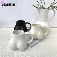 ins fun ass cup creative coffee cup ceramic mug simple cute solid color design desktop decoration home decoration accessories