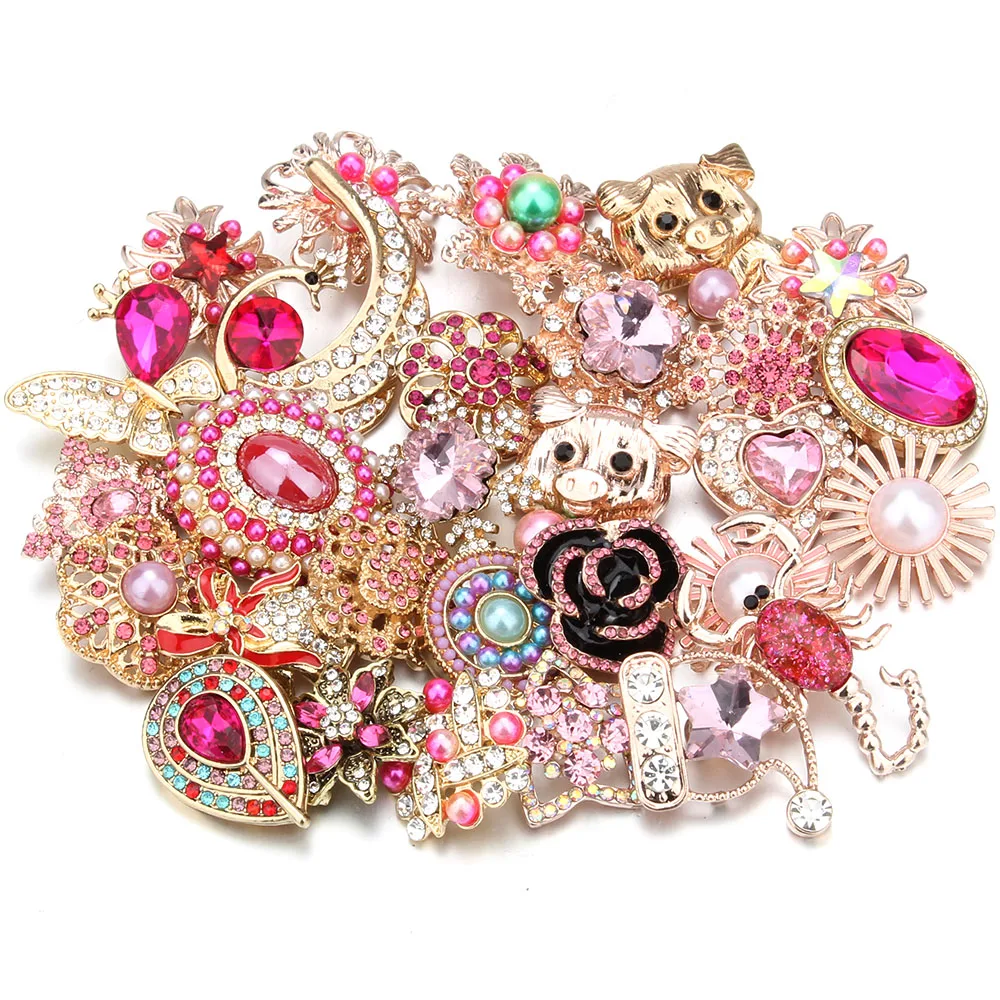 5 шт./лот новые ювелирные изделия со стразами розово-красные защелки 20 мм 18