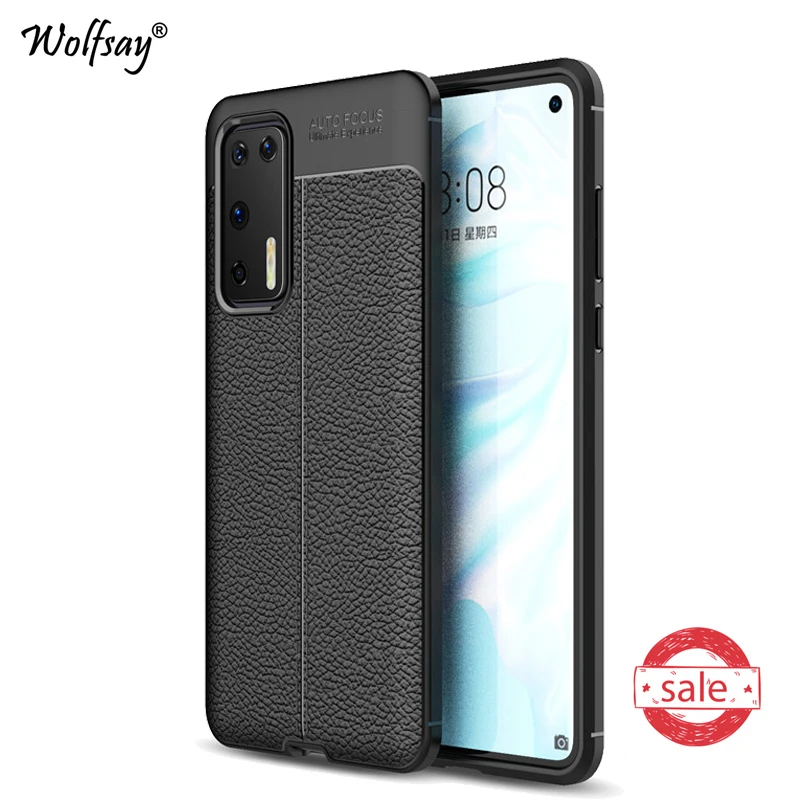 

For Huawei P40 Pro Case Shockproof Litchi Pattern Soft Rubber Phone Case For Huawei P40 Pro Protective Cover For Huawei P40 Pro