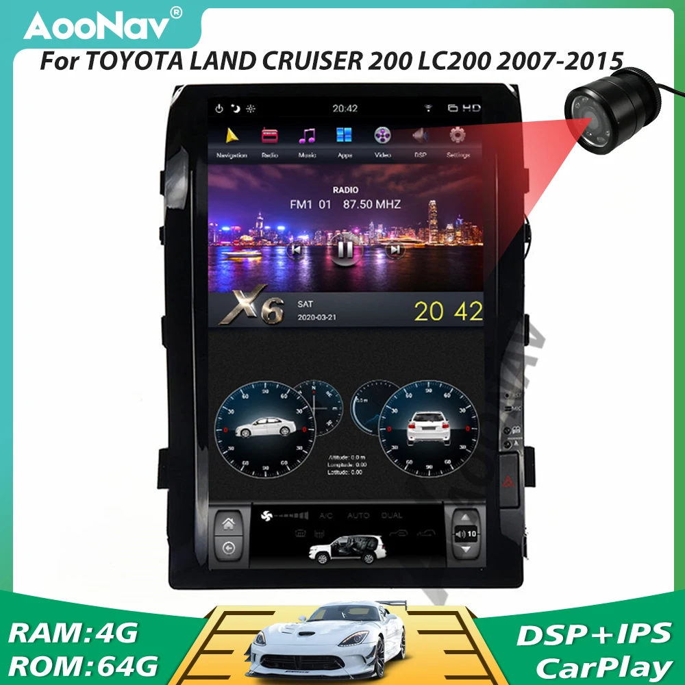 

Автомагнитола 2 Din, вертикальный экран, GPS-навигация для TOYOTA LAND CRUISER 200 LC200 2007-2015, мультимедийный плеер Android