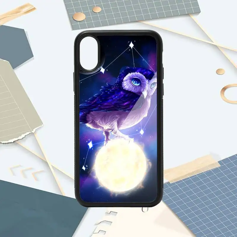 

Cute animal owl Painted art Phone Case PC for iPhone 11 12 pro XS MAX 8 7 6 6S Plus X 5S SE 2020 XR