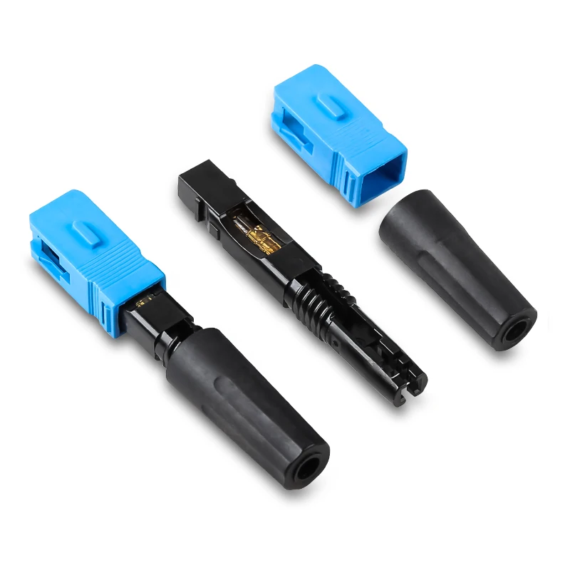 Embedded SC APC + SC UPC Fiber Optic Fast Connector single mode fiber optic quick connector green adapter Field Assembly