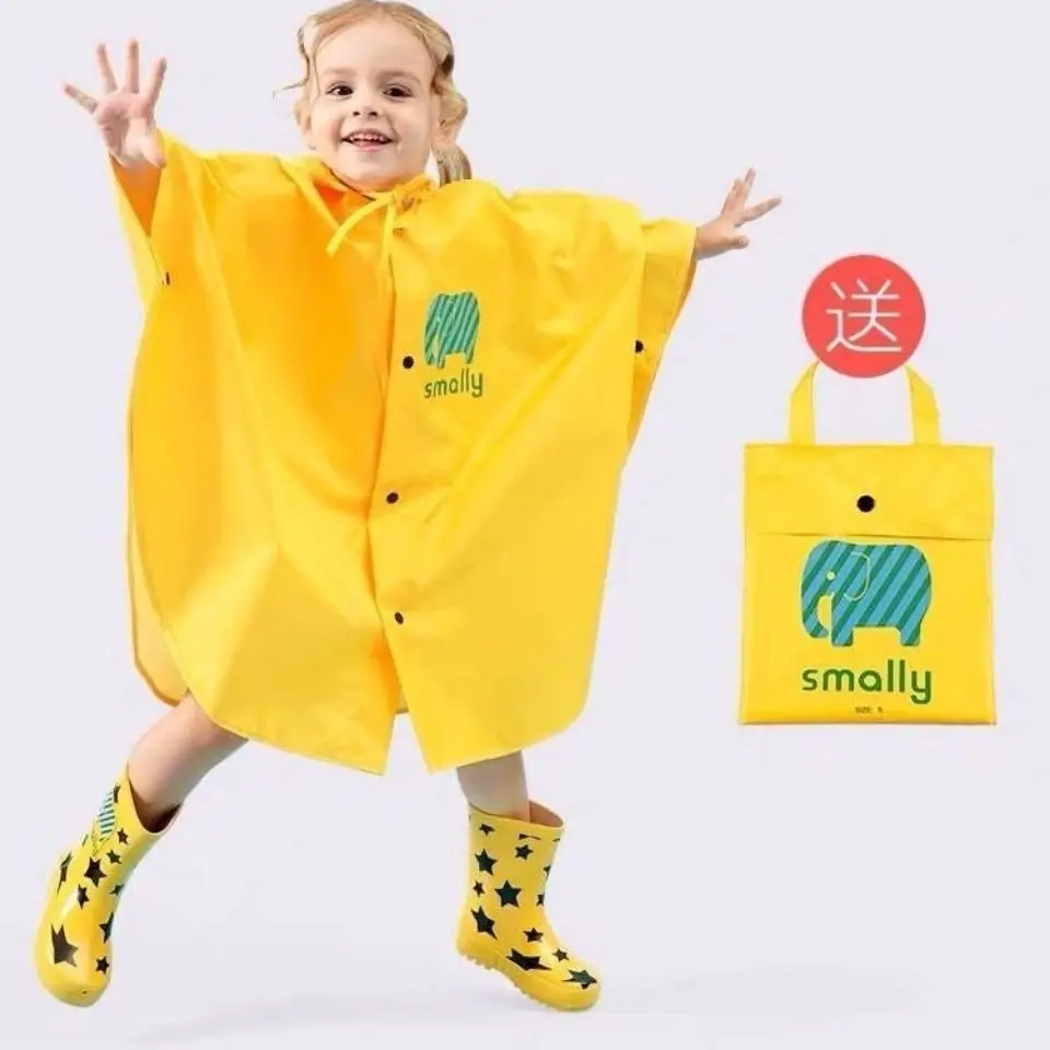 Плащ-дождевик детский водонепроницаемый с капюшоном для мальчиков и девочек От 1