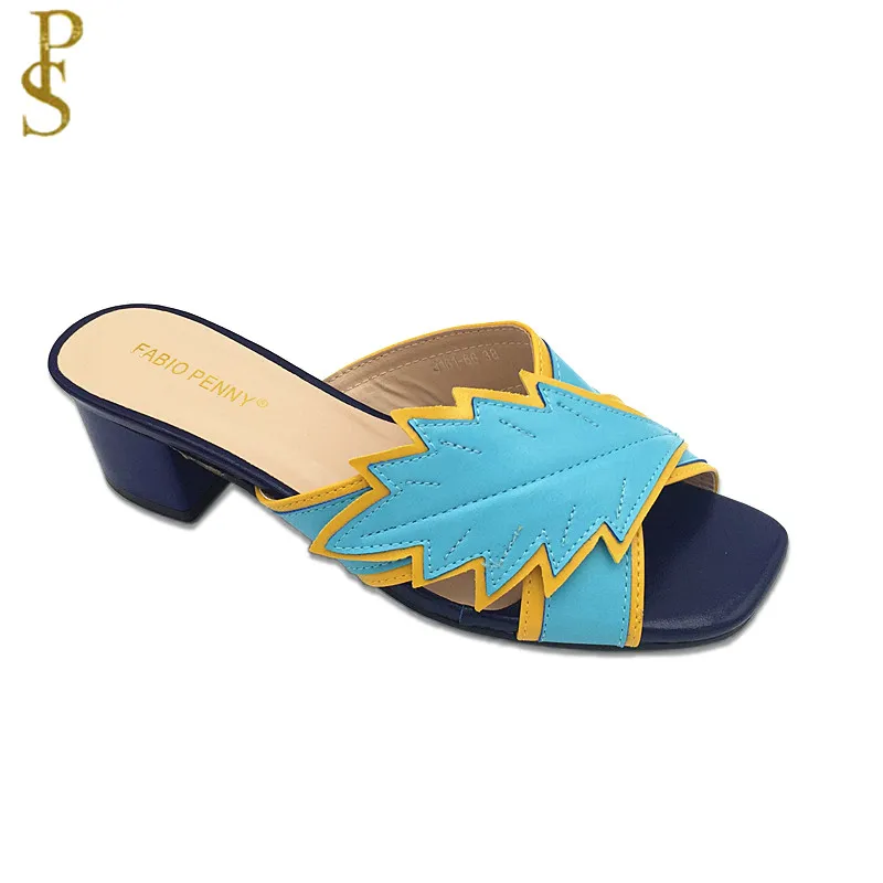 Подходящие цвета тапочки цветная красивая женская обувь на низком каблуке туфли