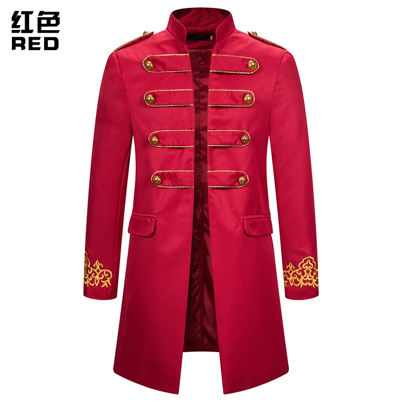 Мужской осенний тренчкот Длинный свободный двубортный пиджак с