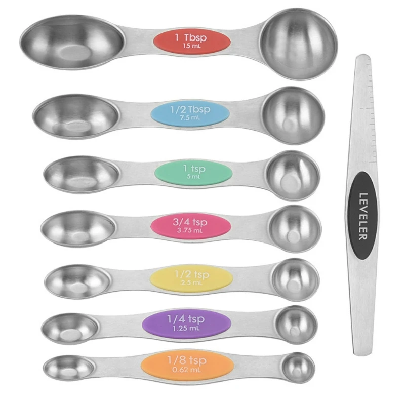 

Magnetic Stainless Steel Measuring Spoons Make Cooking &baking Easier Tastier for Measuring Dry Liquid Ingredients