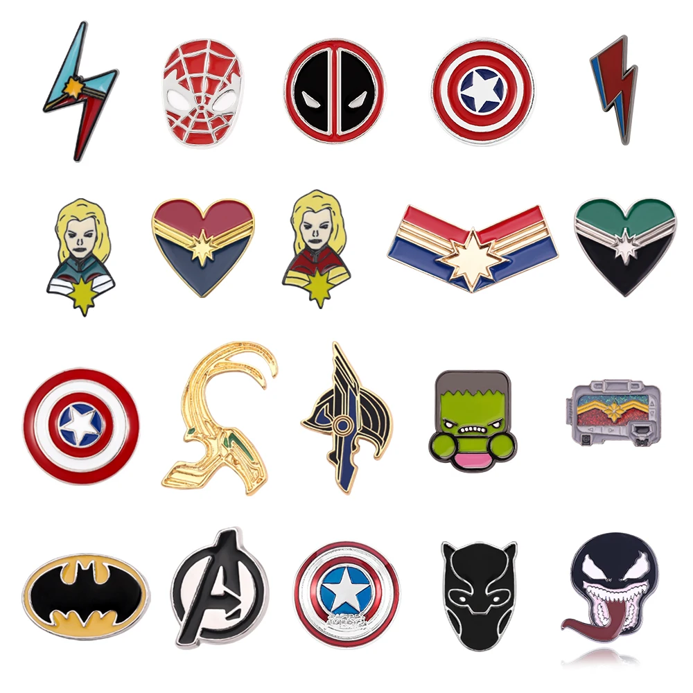 Marvel Фильм Мстители металлический значок Капитан Америка щит Сплав Брошь