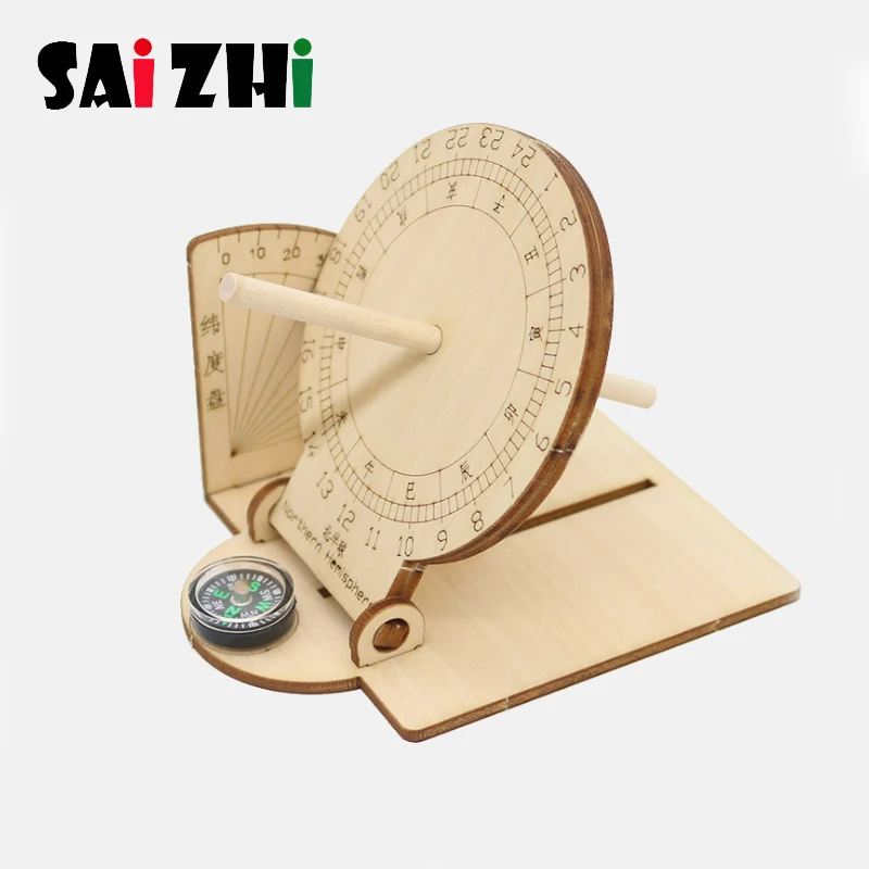 Saizhi Sundial DIY пазл творческие научные исследования экспериментный МАТЕРИАЛ Steam Stem