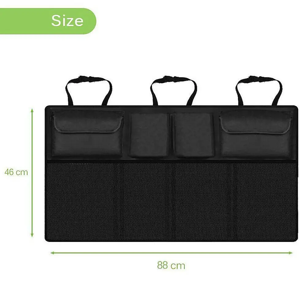 

Auto Black Storage Organizer Car Trunk Bag Universal Large Capacity Backseat Storage Bag Trunk Cargo Mesh Holder Pocket Foldable