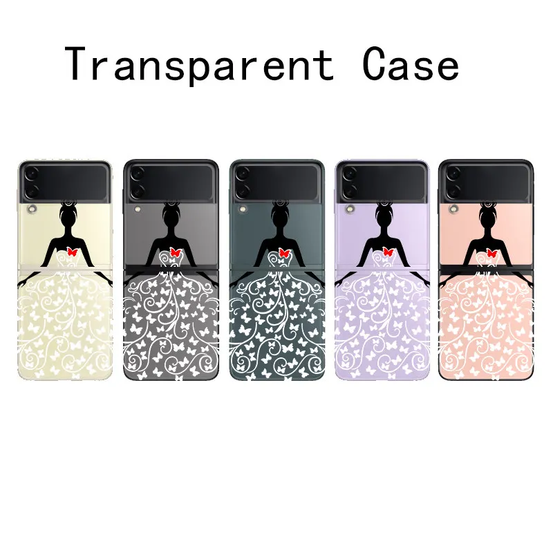 For Samsung Z Flip 3 Case Transparent Hard PC Cover Phone Cases For Samsung Galaxy Z Flip 3 Case ZFlip 3 Flip3 2021 Clear Capa