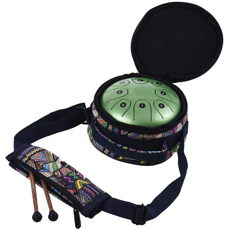 

5.5 Inch Mini 8-Tone Steel Tongue Drum C Key Percussion Instrument Hand Pan Drum with Drum Mallets Carry Bag