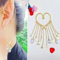 stylish clip earring exquisite jewelry long tassel ear cuff ladies earring tassel earring 1pc