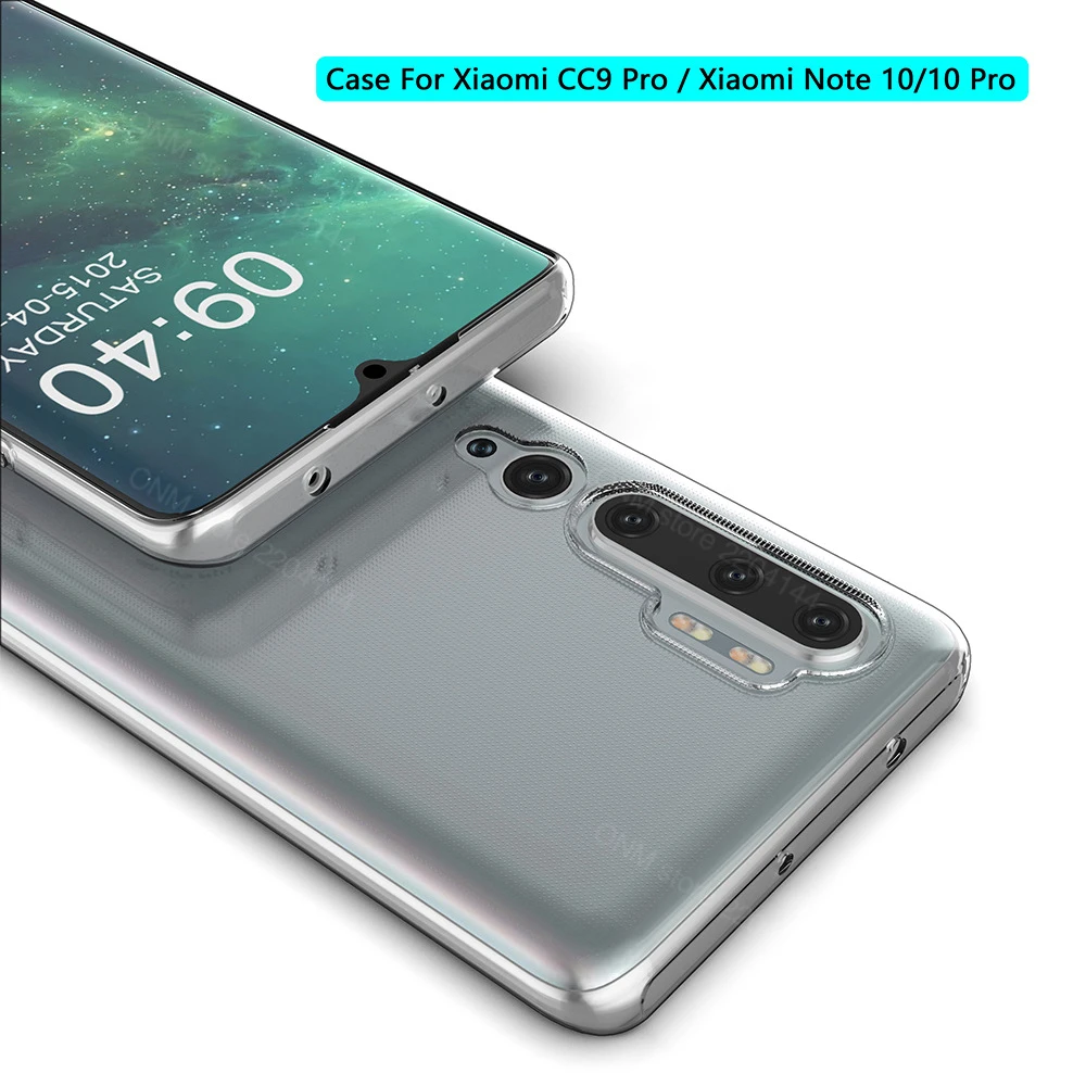 For Mi Note 10 Case For Xiaomi Mi CC9 Pro CC9e TPU Silicon Clear Fitted Bumper for Xiaomi Mi Note 10 Lite Pro Soft Back Cover