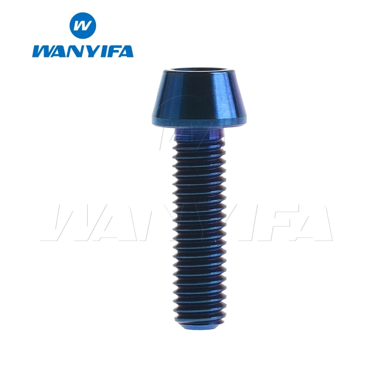 M5x18 Blue Wanyifa M5x9 15, 16, 18, 20, 25 30 35, 40 45 50 55 60 мм шестигранный ключ конической головкой Винт с титановым болтом для Велосипедный вынос руля - Цвет: M5x18 Blue