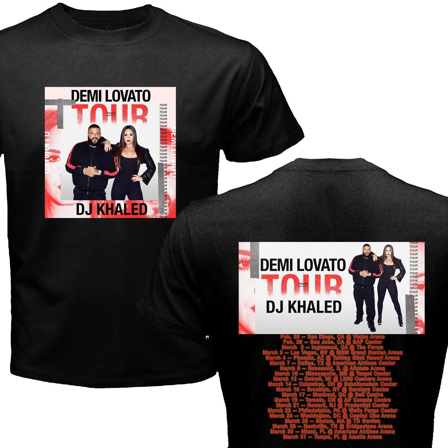 

Hot DEMI LOVATO DJ KHALED TOUR DATES BLACK Men's Short Sleeved Cotton T-shirt