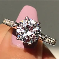 milangirl classic ladies ring simple geometric round inlaid white zircon female ring temperament girl luxury wedding jewelry hot