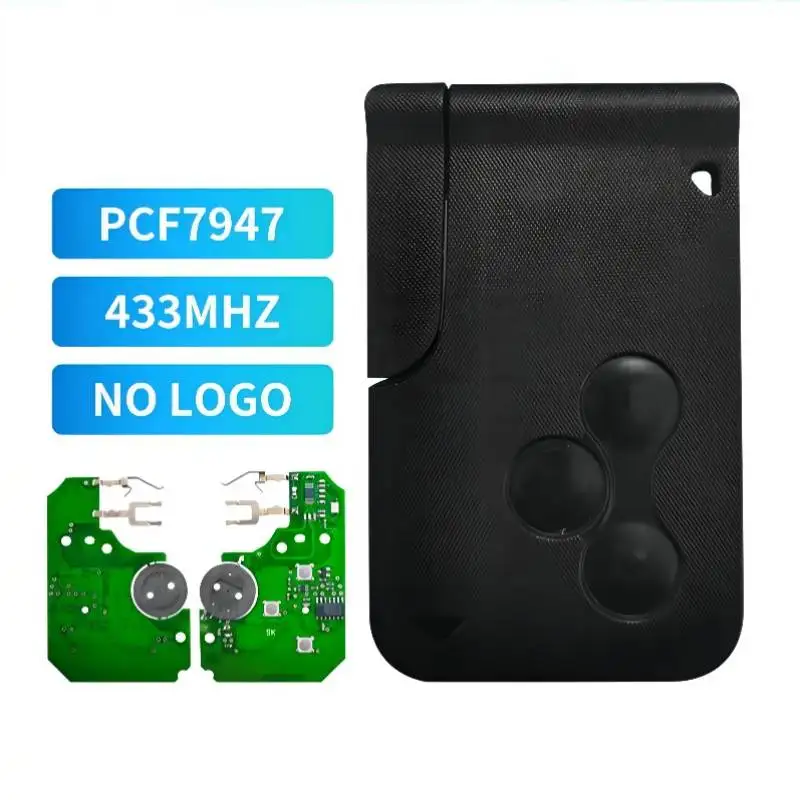 

XNRKEY для смарт-карты Renault 3 Button Megane с чипом PCF7947 без логотипа