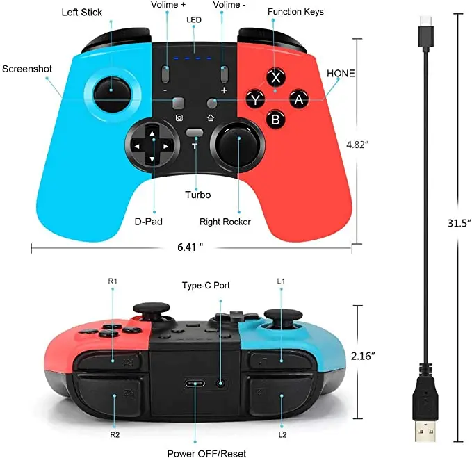 Беспроводной Bluetooth геймпад для Nintendo Switch Pro NS игровой джойстик контроллер