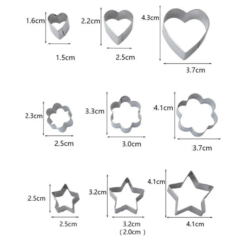 24Pcs/lot Stainless Steel Pottery Clay Tools Geometry Round Square Cutter Molds |