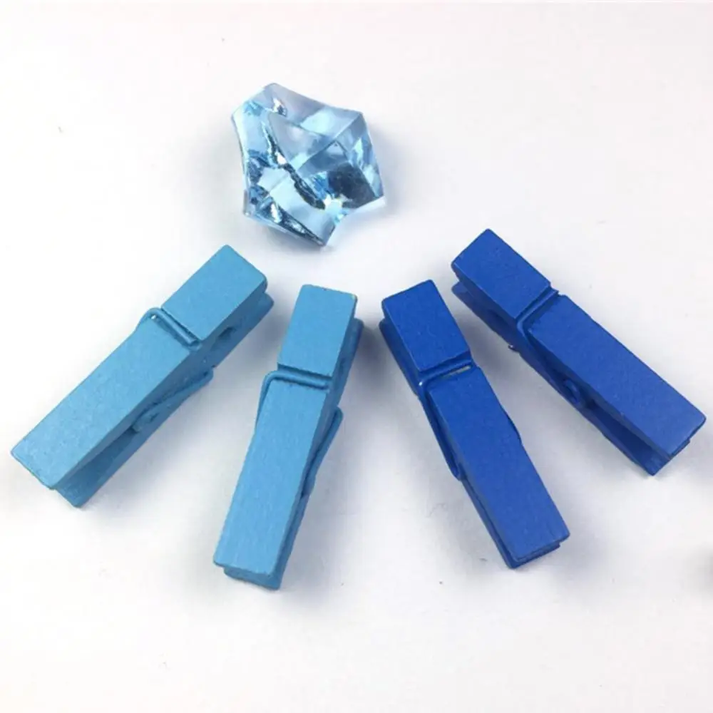 

50Pcs/Set Colorful Strip Shape Wood Hanging Photo Clip Peg Home Party DIY Decor