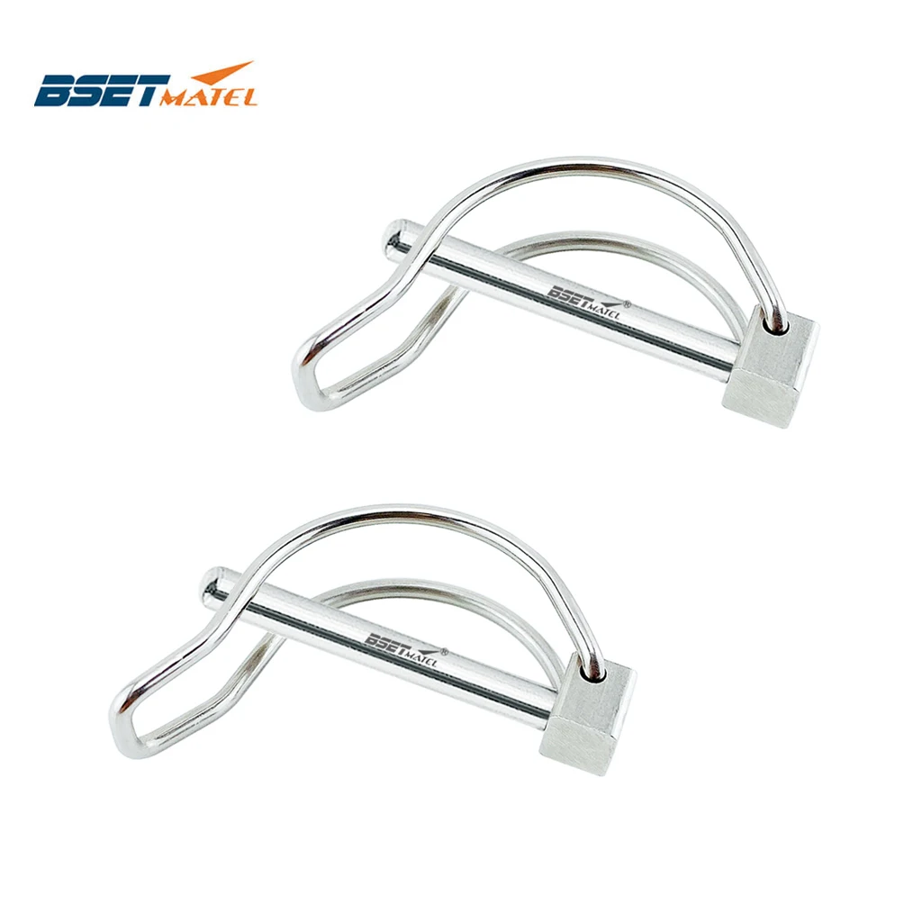 

2X Stainless Steel 316 Quick Lock Release Trailer Towing Coupler Safety Pin Bicycle Stroller Cargo Stage leg Hitch Hook Clip