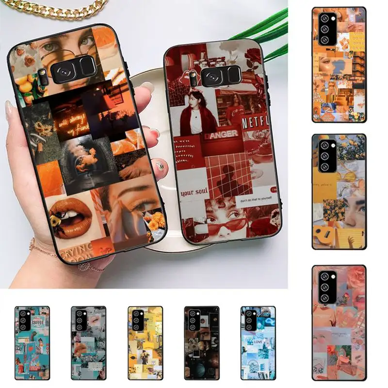 

Red Orange Love Aesthetic Art Girly Phone Case For Samsung Note 10Pro Note20ultra note20 note10lite M30S Coque