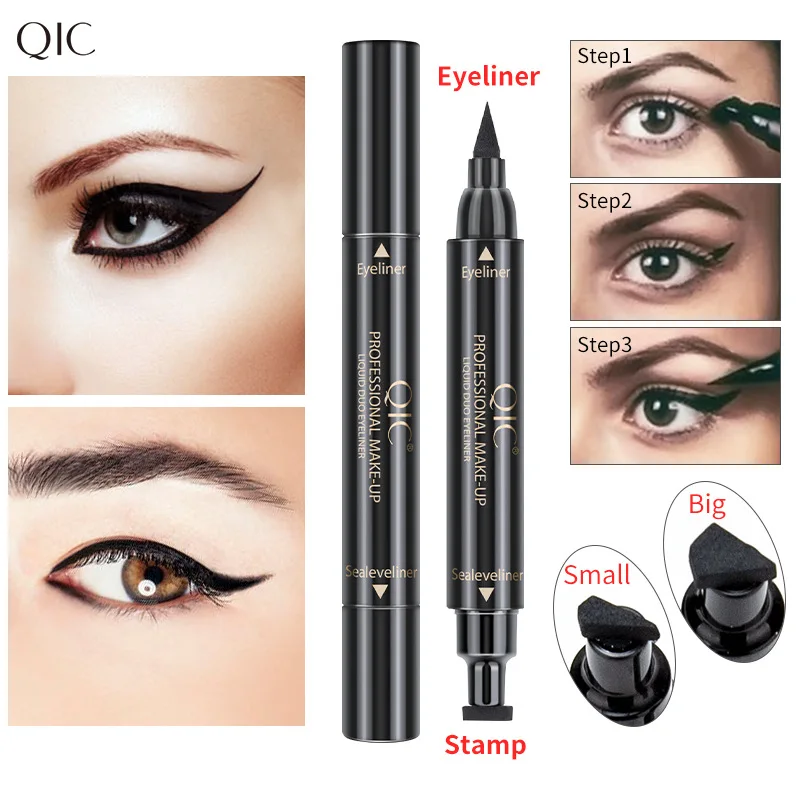 2-in-1 Double Head Eyeliner Double-headed Triangle Wing Seal Waterproof and Non-smudge Cosmetics Adhesive Pen |