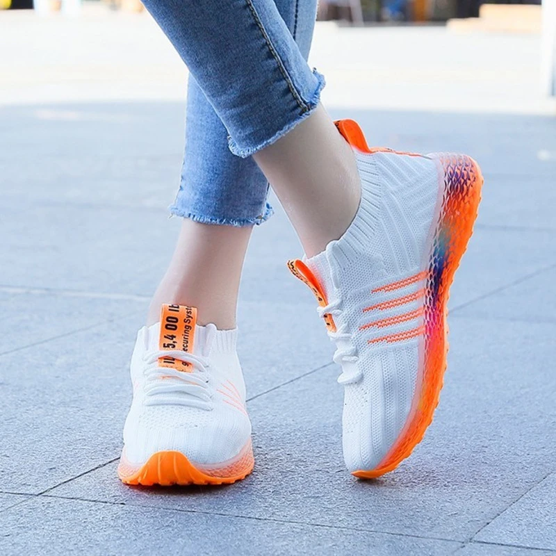 Женские теннисные туфли дышащие сетчатые кроссовки на шнуровке спортивная обувь