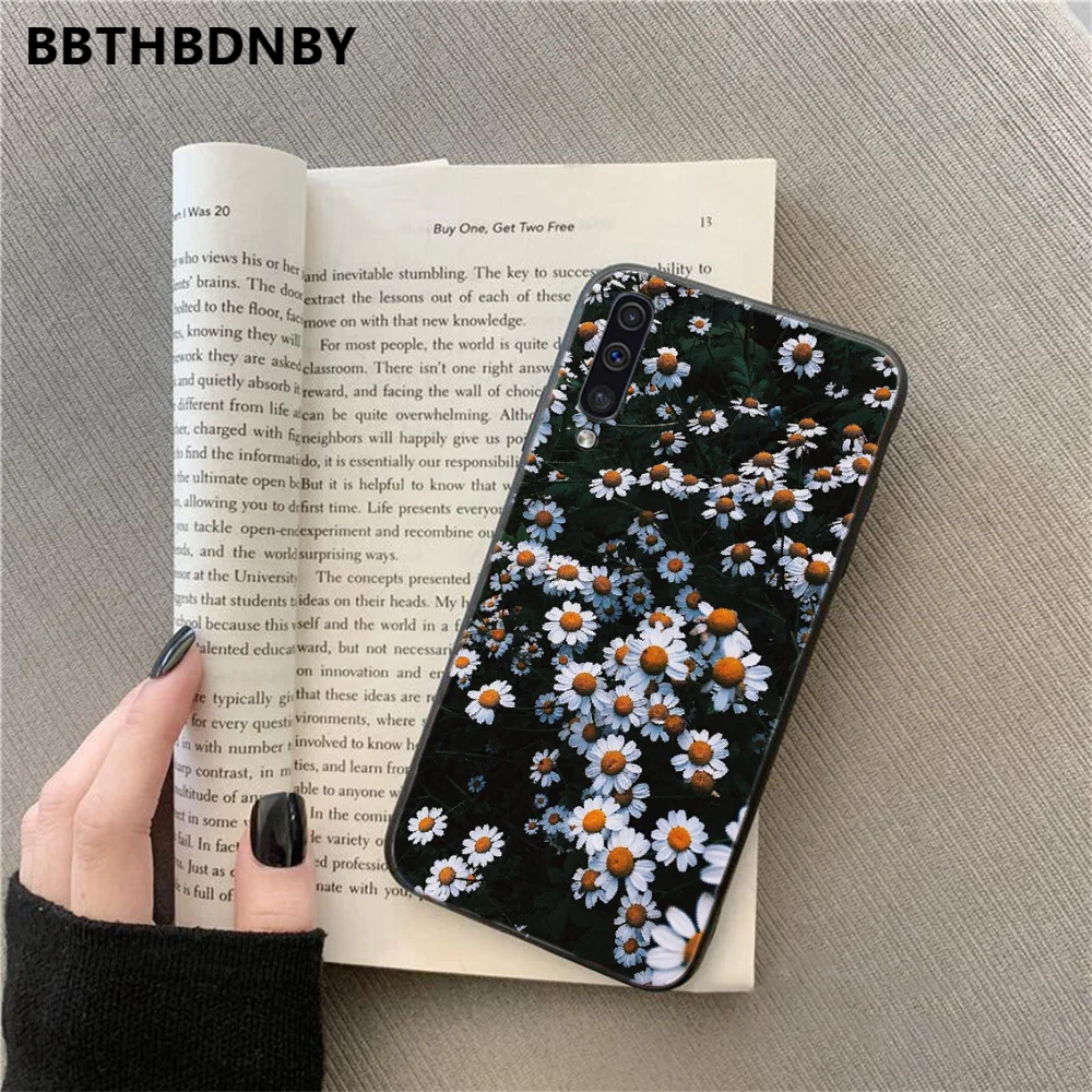 Plant flower chrysanthemum pink silicone Phone Case For Samsung A20 A30 30s A40 A7 2018 J2 J7 prime J4 Plus S5 Note 9 10 | Мобильные