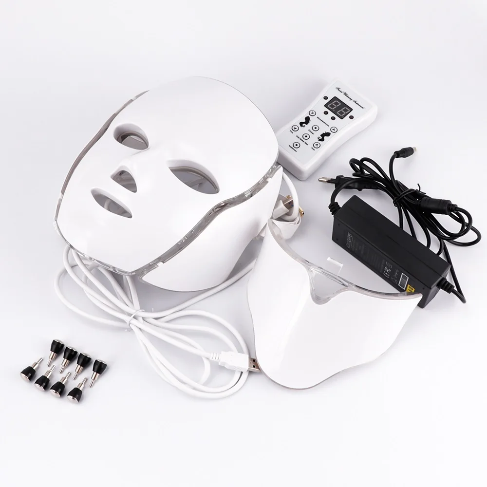 LISM 7 цветов Светодиодная маска для лица тушь ресниц с шеей Led Fototerapia Macka светильник