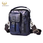 Сумка на плечо 2070 Мужская для планшета 8 дюймов, Повседневная модная сумочка-мессенджер, кожаный кросс-боди синего цвета, тоут оригинального качества