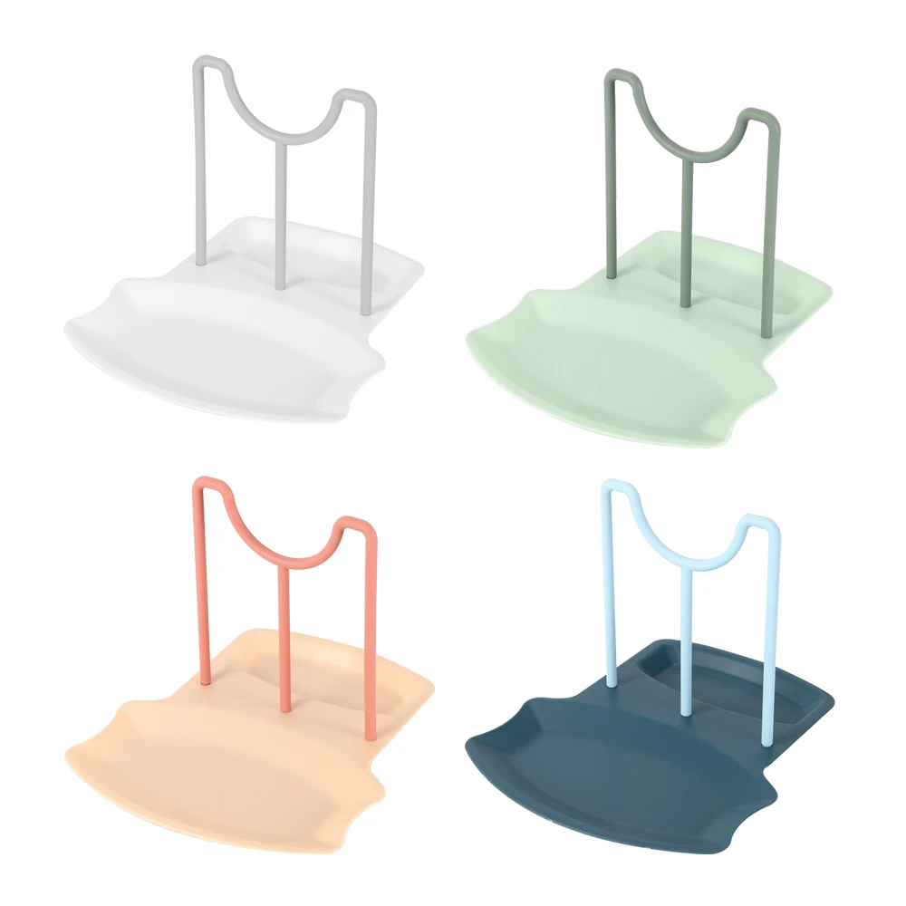 

Kitchen Pot Lid Storage Rack Spoon Rests Holders Plastic Spatula Organizer Shelf Kitchen Cooking Tools Pan Cover Stand Holder