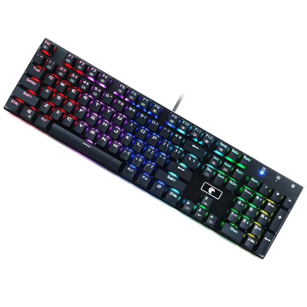 Новая Механическая игровая клавиатура RGB со светодиодной подсветкой Алюминиевая