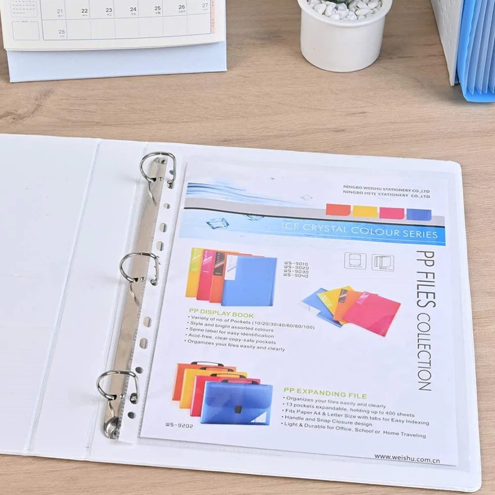 

200pcs 11 Hole Design Sheet Protectors Archival Safe for Photos or Printed Copy