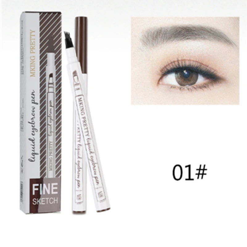 Карандаш для бровей с 4 головками жидкий карандаш водостойкий долговечный макияж