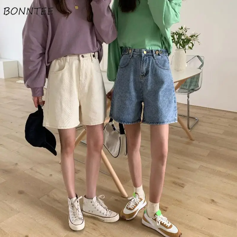 

Shorts Women Loose Stylish Vintage Streetwear Korean Style Summer Female Harajuku High Waist Wide Leg Leisure All-match Friend