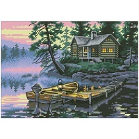 early morning by the lake counted cross stitch 11ct 14ct 18ct diy chinese cross stitch kits embroidery needlework sets