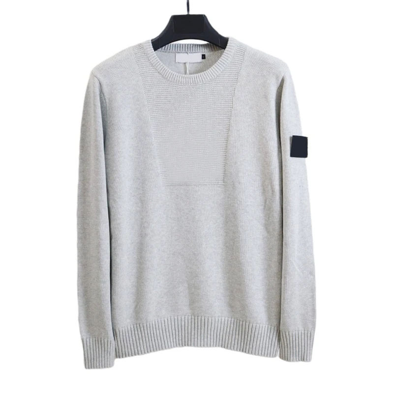

Vintage Sweater Men Sport Oversized Knitted Pullovers Autumn Clothing Jersey Round Neck Armband Tops Ribbed Cuffs M-XXL MA233