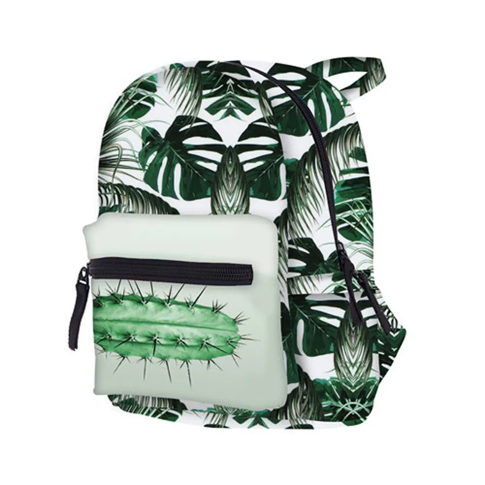 Women Backpacks Print Fashion Mini Backpack Fabric Leaves Backpacks For Teens Boys And Girl Schoolbag