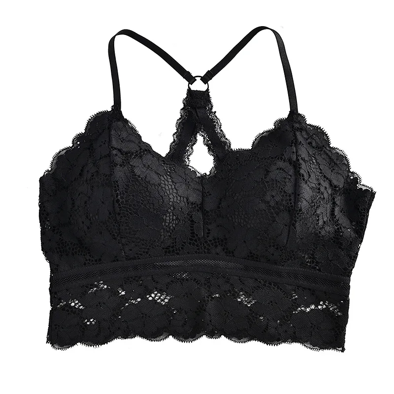 

New Lace Sexy Cutout Sling Backless Crop-Top Bandeau Girl Palm Cup Vest Bra Underwear Ladies