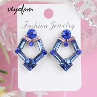 veyofun fashion crystal hollow out stud earrings for women accessories jewelry wholesale new