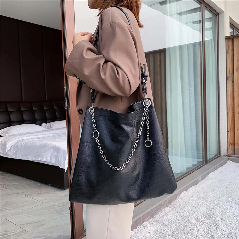 Женские сумки на плечо роскошные черные мягкие женские Сумки из искусственной